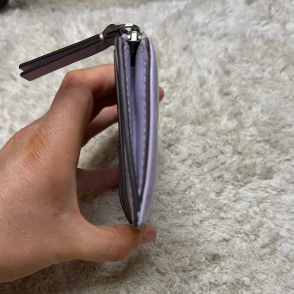 NWOT Tory Burch Lavender Kira Diamond Quilted Zip Card Pouch - Picture 4 of 7